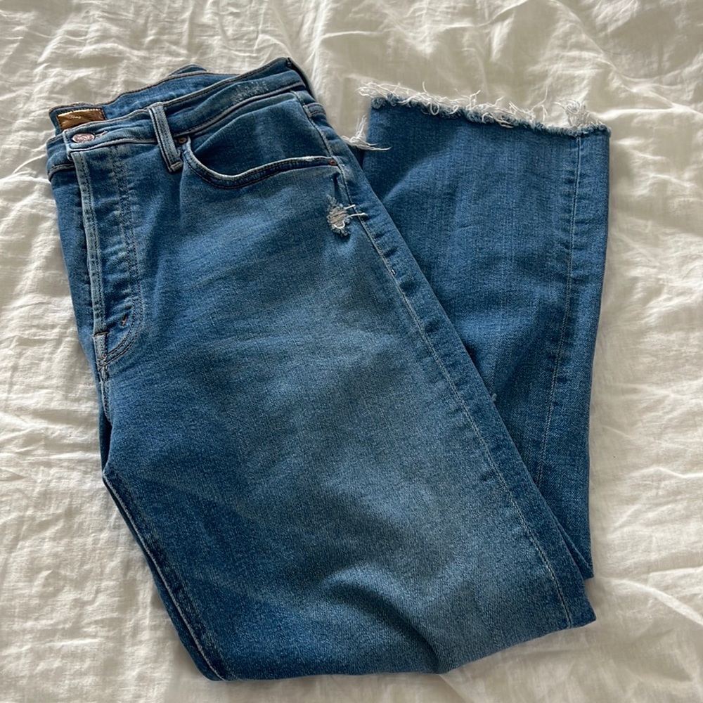 Mother jeans the tripper ankle fray in good pre-owned condition, 31